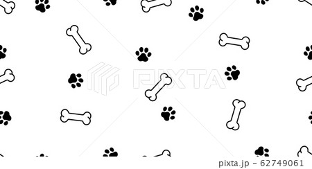 dog bone seamless pattern french bulldog paw footprint vector puppy pet scarf isolated repeat wallpaper tile background cartoon doodle illustration design 62749061