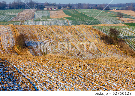 Background of newly plowed field ready for new 62750128