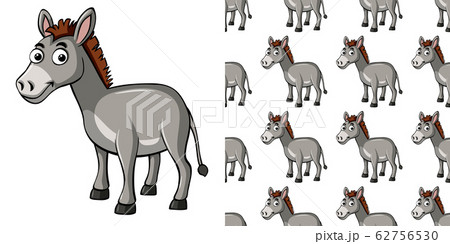 Seamless background design with gray donkey 62756530