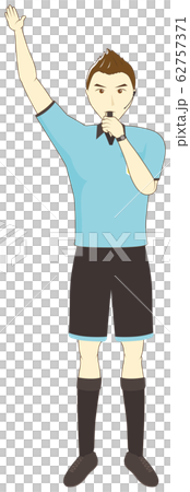 Referee blowing a whistle 62757371