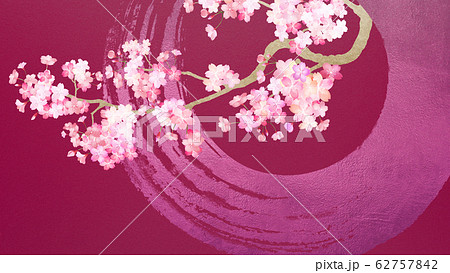 背景 和 和風 和柄 日本 春 桜 夜桜のイラスト素材