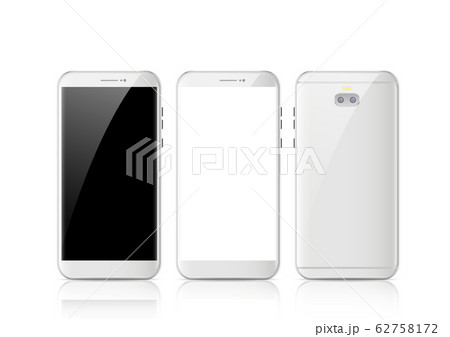 Modern White Touchscreen Cellphone Tablet のイラスト素材