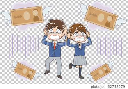 高校生 女子高生 男子高生 マンガ アニメ キャラクター イラストのイラスト素材