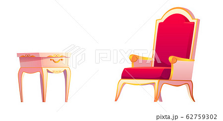 Royal Chair And Bedside Table For Bedroom Interiorのイラスト素材