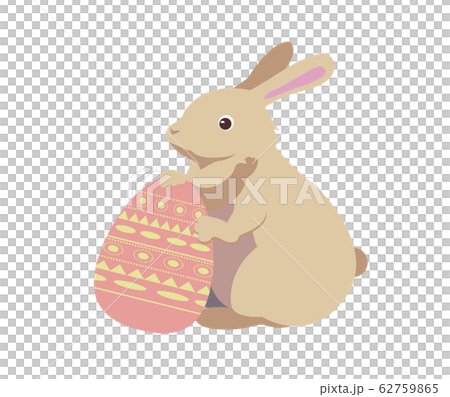 シンプルなイースターのウサギのイラストのイラスト素材