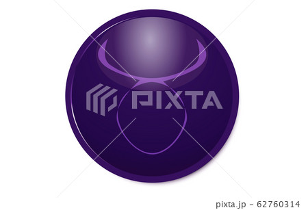 12星座の紫のアイコン：ベクターイラスト：おうし座 62760314