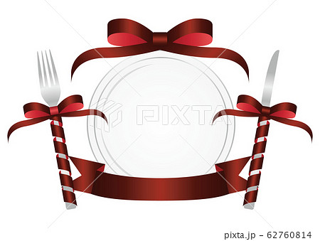 お皿とフォークとナイフ 62760814
