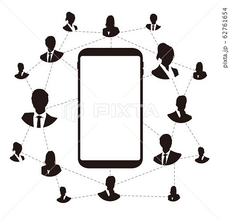 Chat App Vector Illustration Smartphoneのイラスト素材