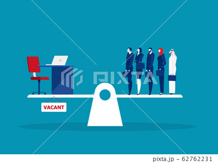 chair vacant one positions on scale with heavier than many executives the other side.HR concept 62762231