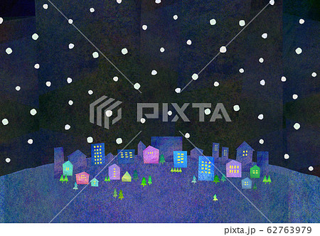 自然風景 住宅 夜空 雪 自然風景 住宅 夜空 雪 62763979
