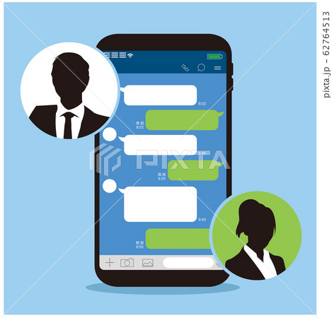Chat app vector illustration smartphone Chat app vector illustration smartphone 62764513
