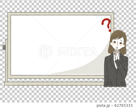 Suit Woman-Whiteboard-Doubt Suit Woman-Whiteboard-Doubt 62765333