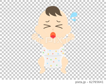 Baby in diaper crying 62765641