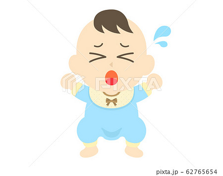 男の子の赤ちゃん 泣くのイラスト素材