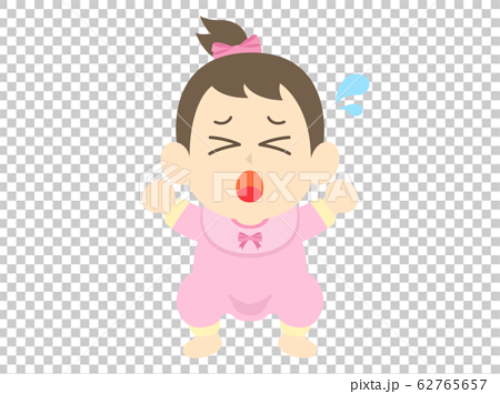 女の子の赤ちゃん 泣くのイラスト素材