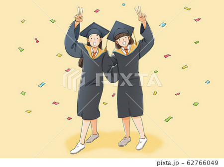 Happy graduates student. Boys and girls celebrating graduation illustration 013 Happy graduates student. Boys and girls celebrating graduation illustration 013 62766049