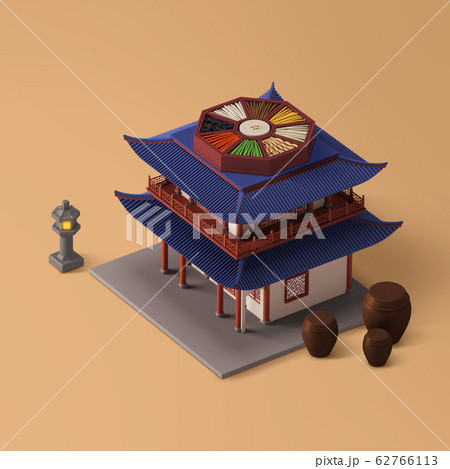 3D Shop Building with Food at the Top Isometric 011 3D Shop Building with Food at the Top Isometric 011 62766113