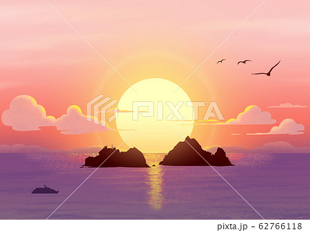 Nature landscape with sunrise illustration 002 Nature landscape with sunrise illustration 002 62766118