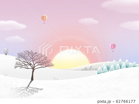 Nature landscape with sunrise illustration 008 62766177