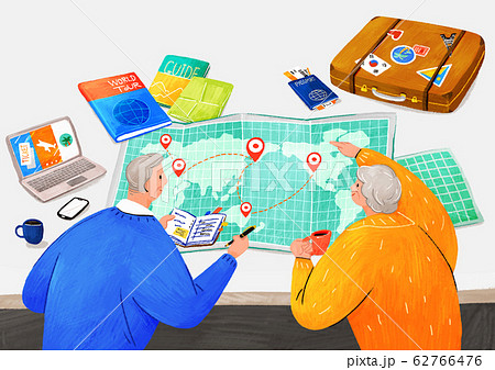 Happy senior life, healthy active lifestyle concept illustration 011 62766476