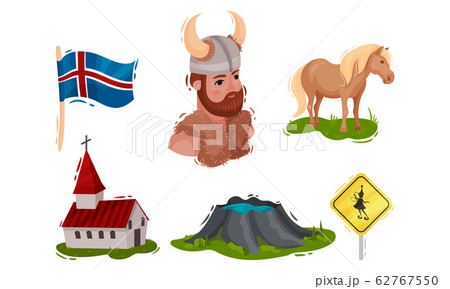 Scandinavian Countries Landmarks and Symbols with Church and Flag Vector Set Scandinavian Countries Landmarks and Symbols with Church and Flag Vector Set 62767550