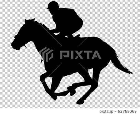 jockey riding racing horse silhouette  62769069