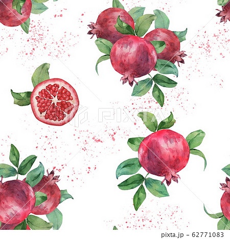 Pomegranate Seeds On White Background Seamless のイラスト素材