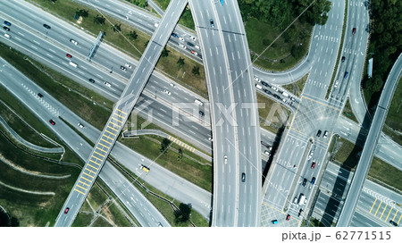 Aerial view of highway and overpass in city located at Kuala Lumpur ,Malaysia . Aerial view of highway and overpass in city located at Kuala Lumpur ,Malaysia . 62771515