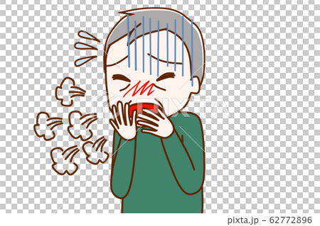 咳をする高齢の男性 62772896