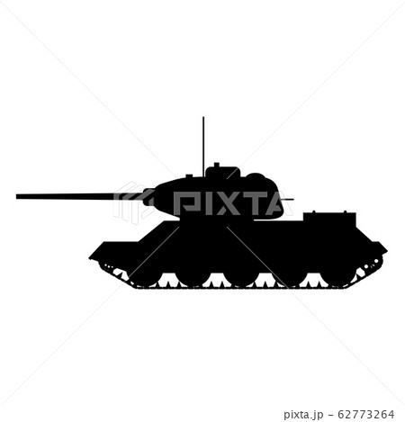 Silhouette Tank Soviet World War 2 T34 Medium のイラスト素材