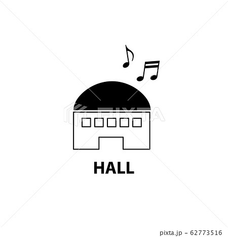 コンサート ホール 音楽 ライブ 会場 地図 アイコン シンボル イラスト ベクター シンプル 線 のイラスト素材
