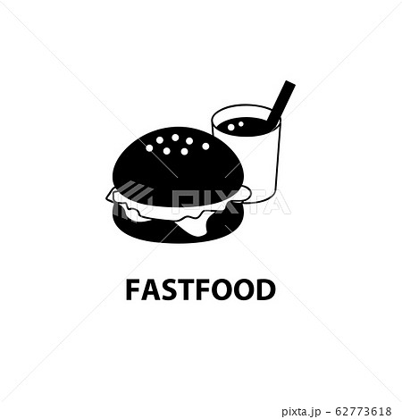 ファストフード 軽食 ハンバーガー 地図 アイコン シンボル イラスト ベクター シンプル 線 線画のイラスト素材