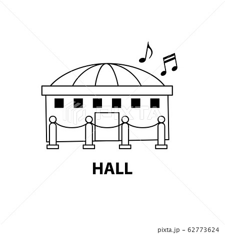 コンサート 会場 ライブ 地図 アイコン シンボル イラスト ベクター シンプル 線 線画 かわいいのイラスト素材