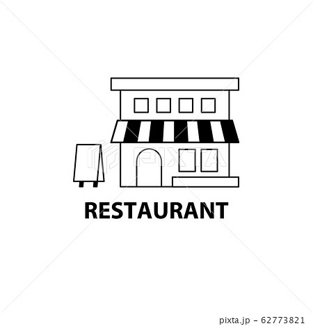 店 レストラン かわいい 地図 アイコン シンボル イラスト ベクター シンプル 線 線画のイラスト素材