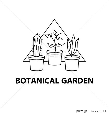 植物園 温室 栽培 園芸 かわいい 地図 アイコン シンボル イラスト ベクター シンプル 線 線画のイラスト素材