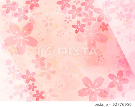 日本の花桜の和風で儚いおしゃれなピンクのかわいい背景のイラスト素材