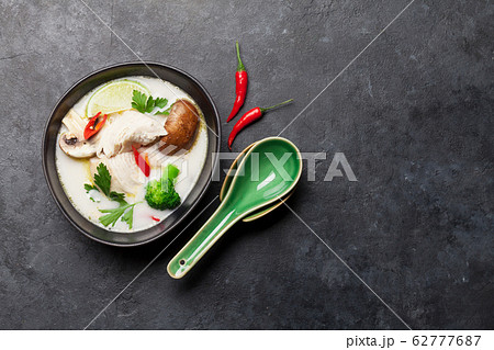 Tom Kha traditional Thai soup 62777687
