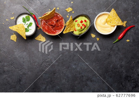 Mexican nachos chips and sauces Mexican nachos chips and sauces 62777696