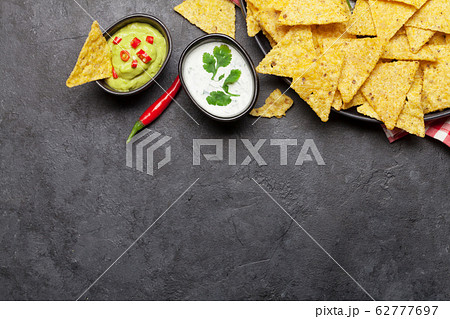Mexican nachos chips and sauces Mexican nachos chips and sauces 62777697