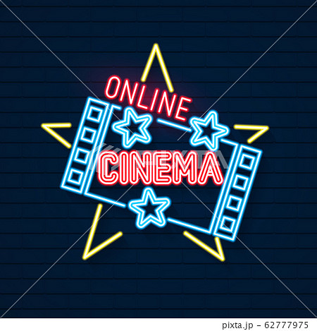 Online Movies Neon Signboard. Led Neon Light Sign Online Movies Neon Signboard. Led Neon Light Sign 62777975