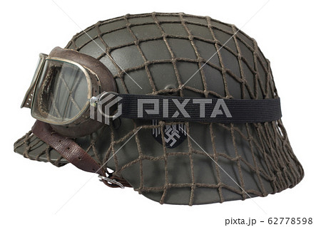 camouflaged nazi army german helmet with mesh 62778598