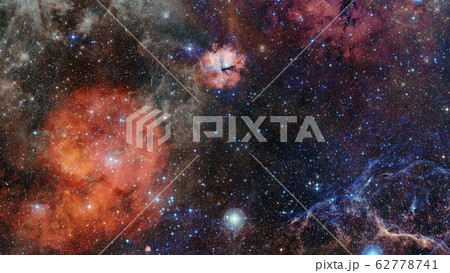 Colored nebula and open cluster of stars in the Colored nebula and open cluster of stars in the 62778741