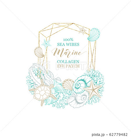 Marine sea water collagen eye patch golden design 62779482