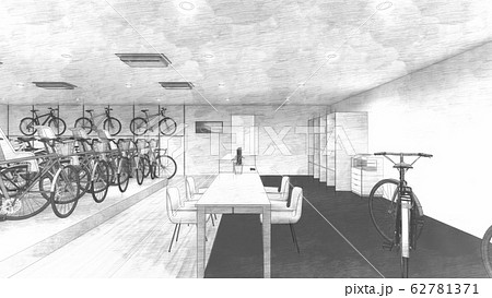 自転車屋 人なし イラスト84 自転車屋 人なし イラスト84 62781371