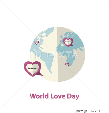 World love day concept with hearts and Earth globe 62781680