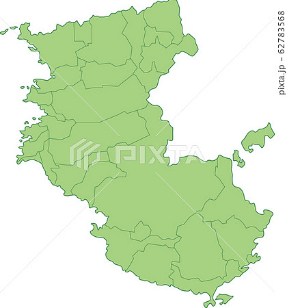 和歌山県の地図 市町村別のイラスト素材