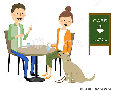 若いカップル　カフェ　おしゃべり 62783978