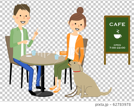 若いカップル　カフェ　おしゃべり 62783978