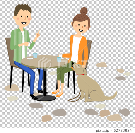 若いカップル　カフェ　おしゃべり 62783984
