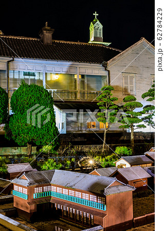 長崎出島 和蘭商館跡の夜景 【長崎市】 長崎出島 和蘭商館跡の夜景 【長崎市】 62784229